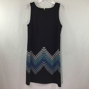 Worthington Black/Blue/White Sleeveless Dress